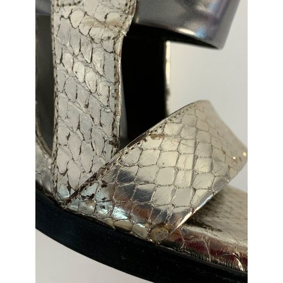 Womens Reed Krakoff Slingback Stiletto High Heel Size 38 EU 7.5 US Metalic 6064 - Picture 11 of 14